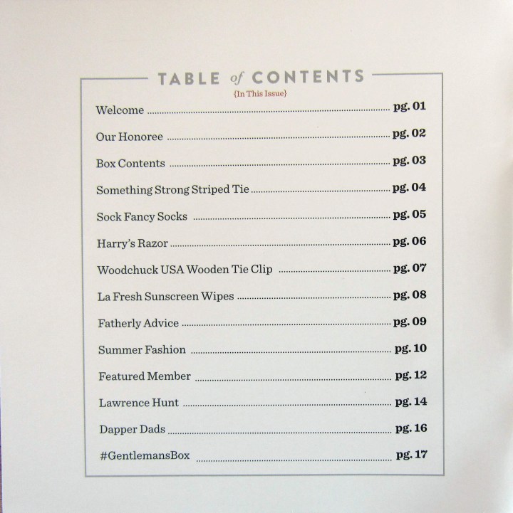 Table of Contenets