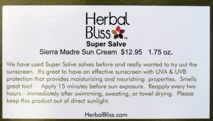 Sierra Madre Sun Cream