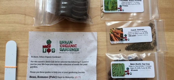 Urban Organic Gardener July 2016 Subscription Box Review + Coupon