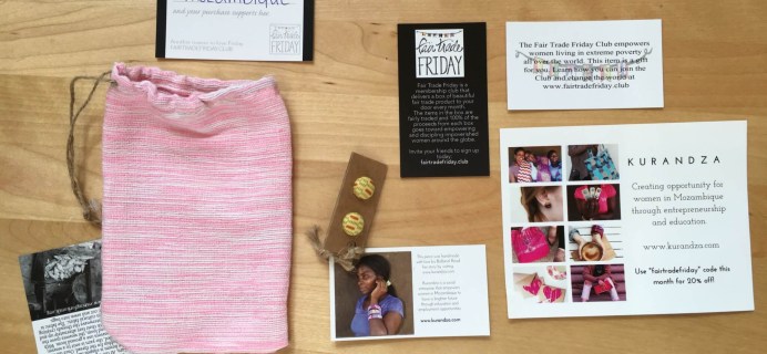 Fair Trade Friday Earring of the Month July 2016 Subscription Box Review