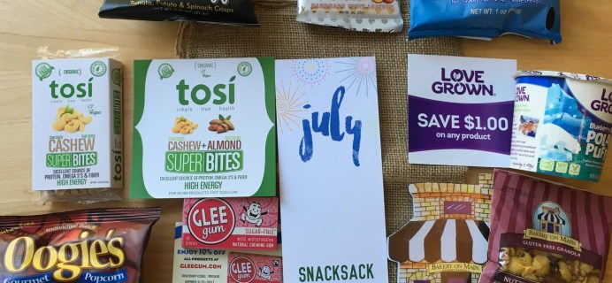 Snack Sack July 2016 Subscription Box Review & Coupon