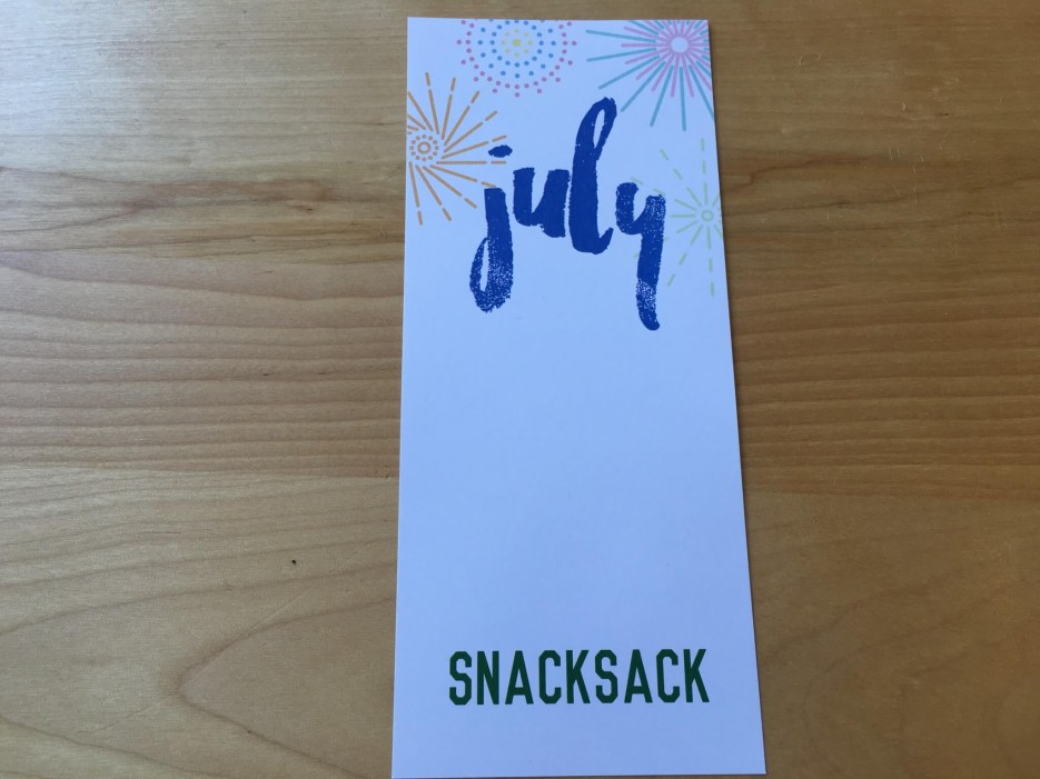 Snack Sack July 2016 Subscription Box Review & Coupon - Hello Subscription