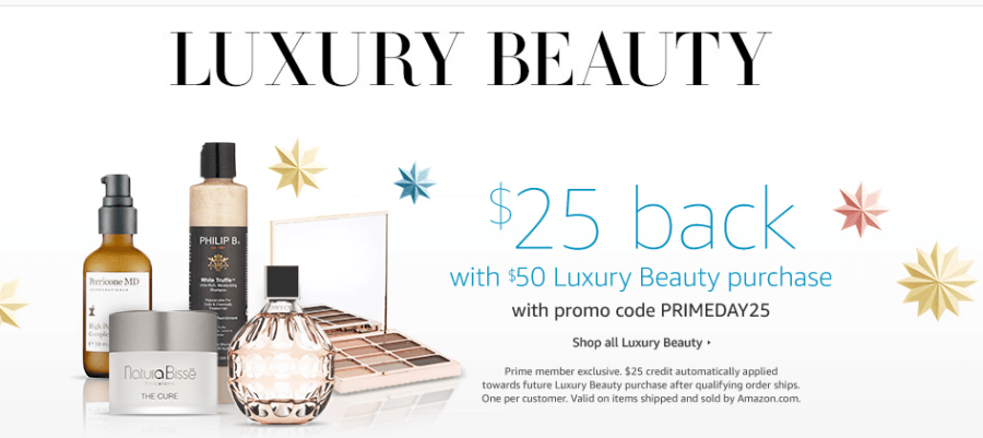 Prime Day Deal: $25 Back with $50 Luxury Beauty Purchase on