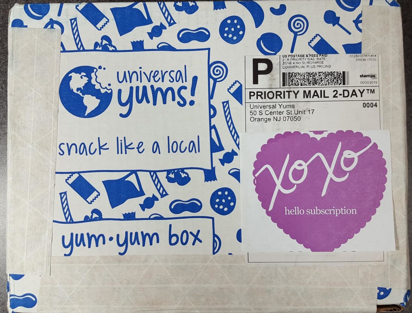 Universal Yums June 2016 Subscription Box Review - USA - Hello