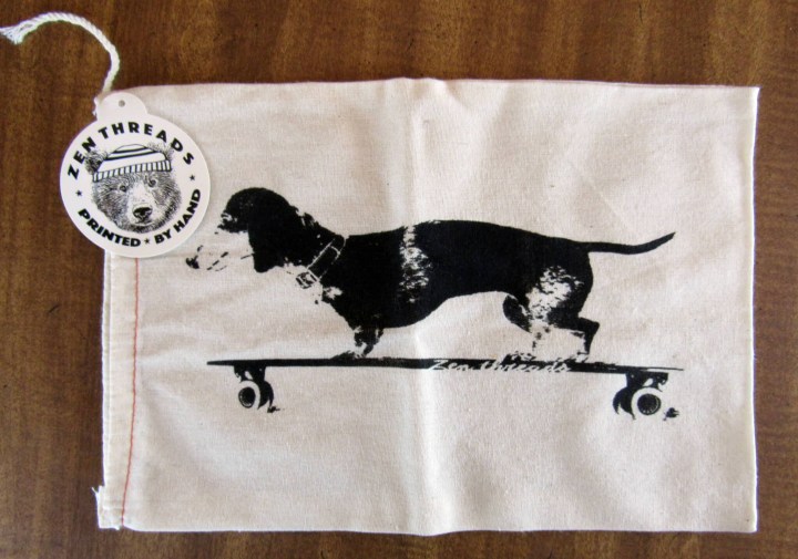Longboard Daschund - Hand Printed Drawstring Resuable Cotton Bag