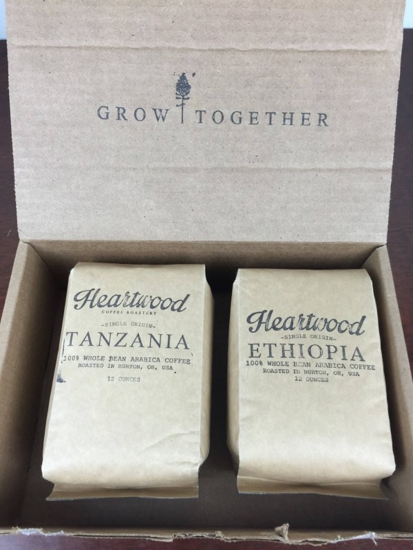 Heartwood Coffee Club August 2016 unboxing