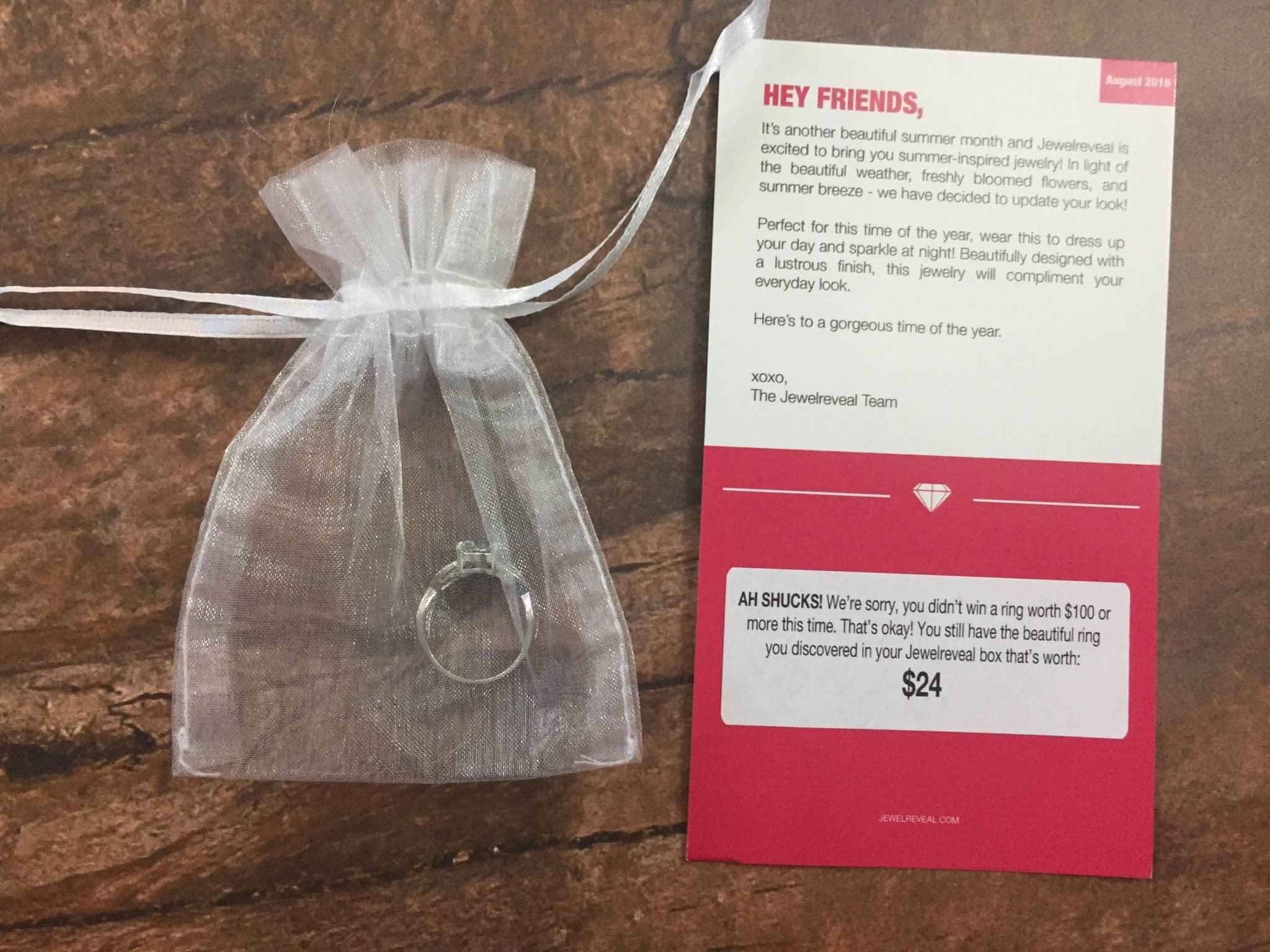 JewelReveal August 2016 Ring Subscription Box Review + Coupon Hello