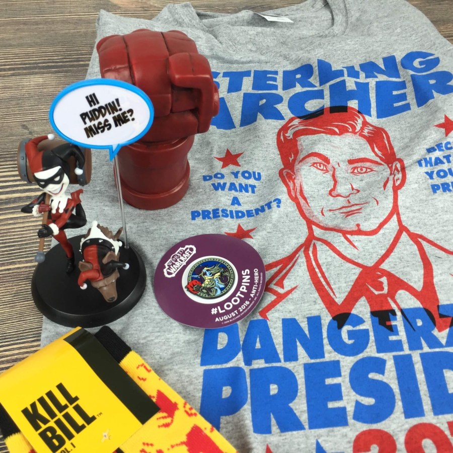 Loot Crate August 2016 Review + Coupons ANTIHERO Hello Subscription