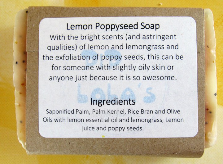 Lemon Poppyseed Soap - Back