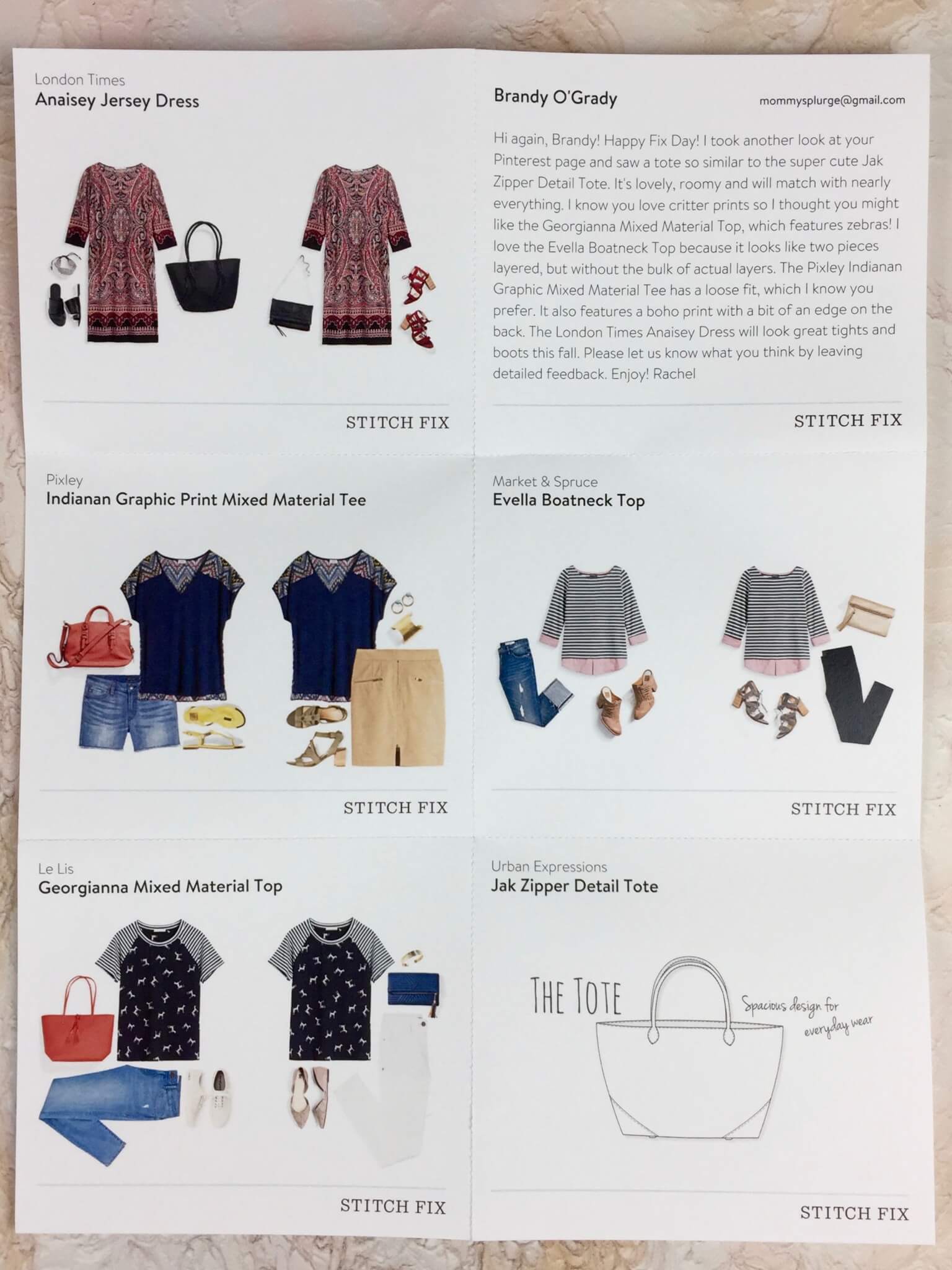September 2016 Stitch Fix Review - hello subscription