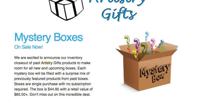 Artistry Gifts Mystery Boxes Available Now!