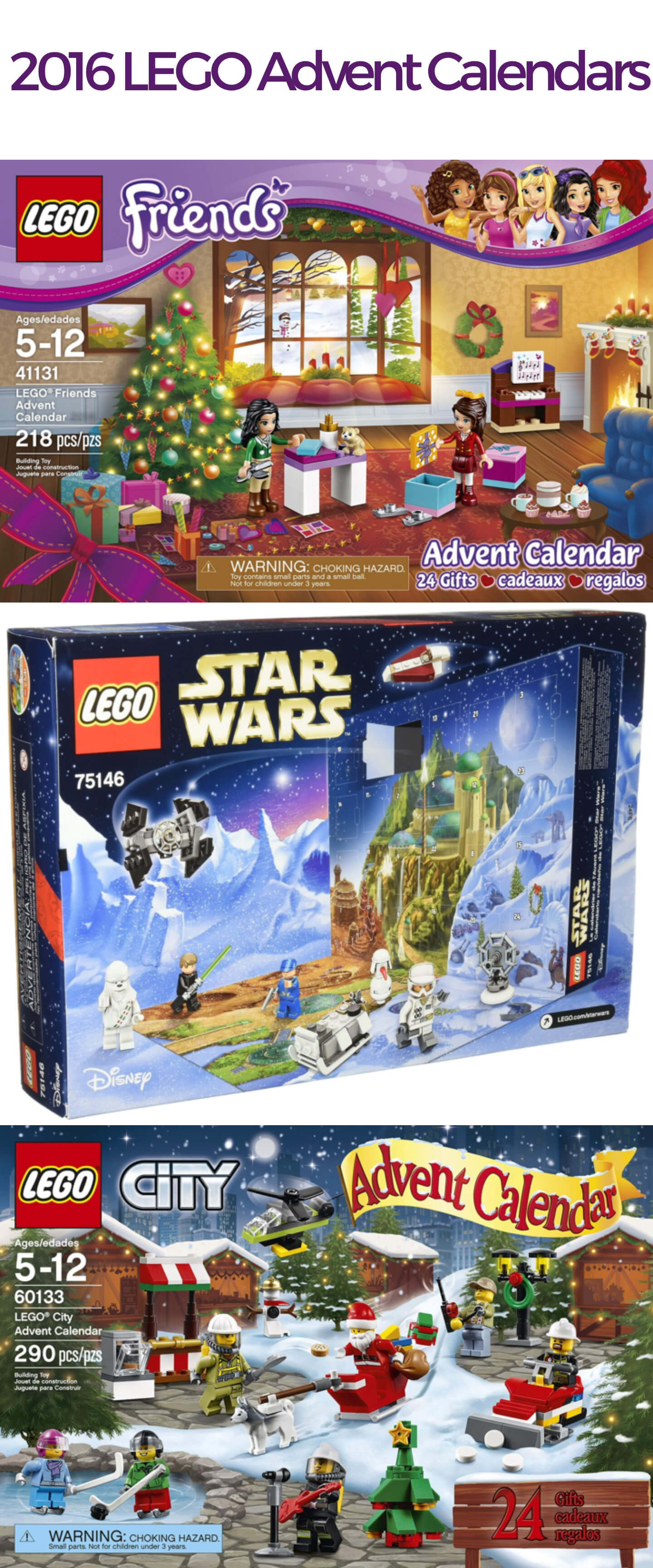 Lego 2016 Advent Calendars Available Now! Star Wars, Friends, City Town