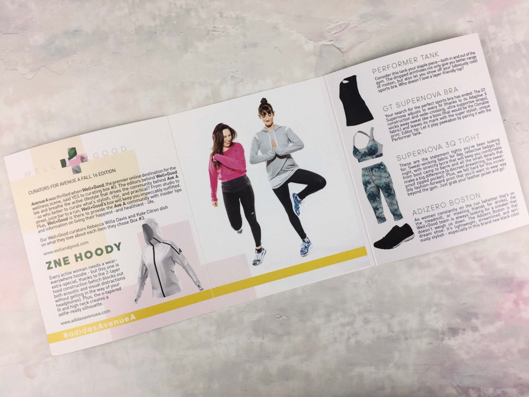 Avenue A by Adidas Fall 2016 Subscription Box Review Hello Subscription