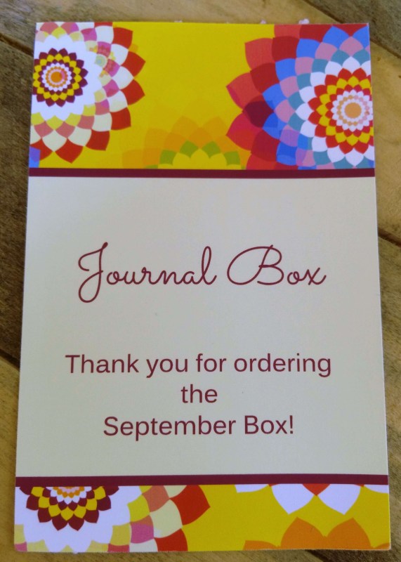 Journal Box Subscription Box Review + Coupon September 2016 Hello