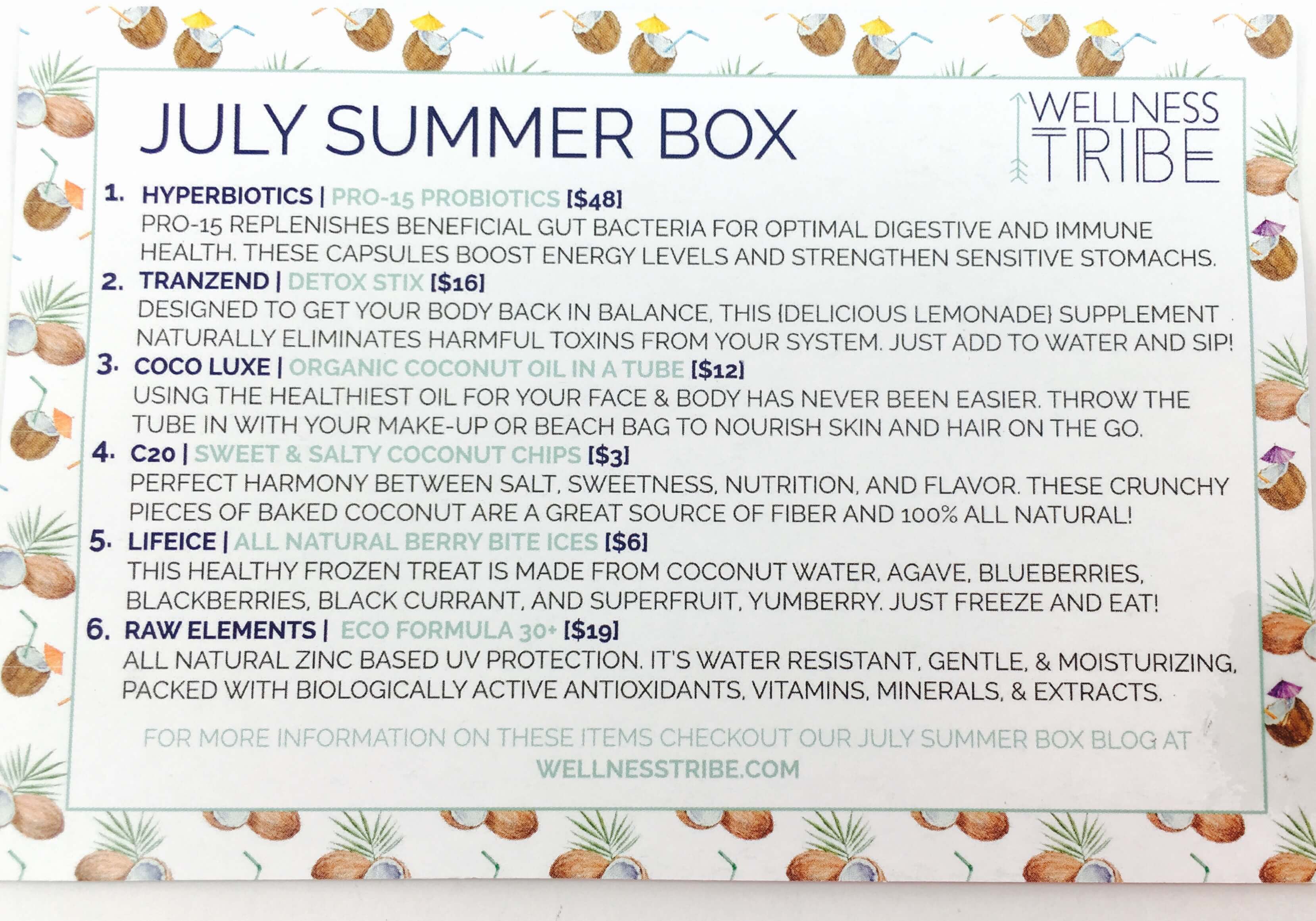 Wellness Tribe Subscription Box Review + Coupon - July 2016 - hello ...