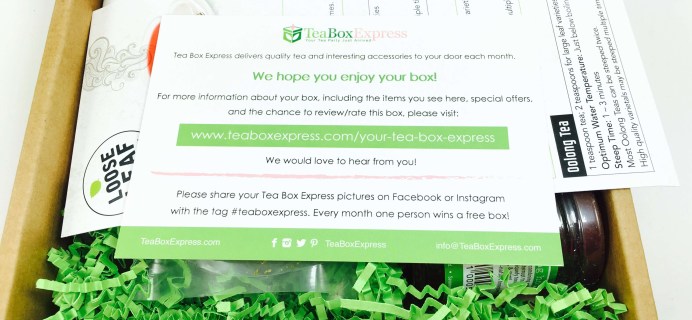 Tea Box Express September 2016 Subscription Review & Coupon