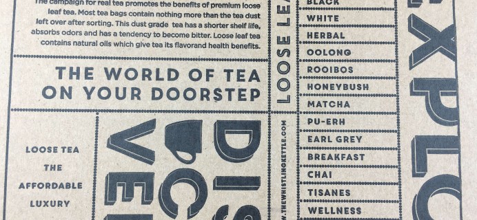 Whistling Kettle Tea of The Month October 2016 Subscription Box Review