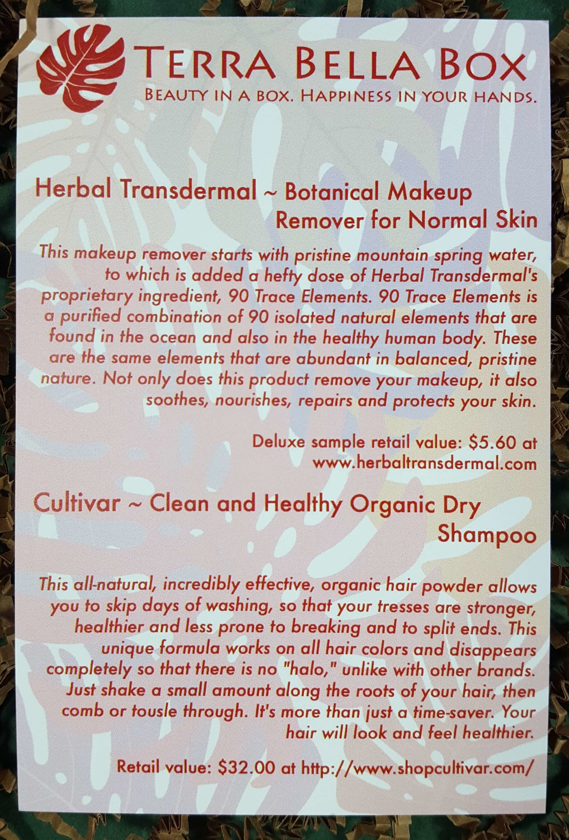 Terra Bella Subscription Box Review + Coupon - September 2016 - Hello ...
