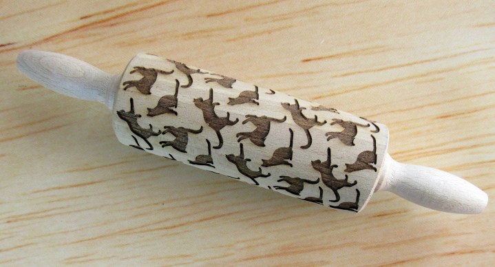 Laser Engraved Cat Rolling Pin