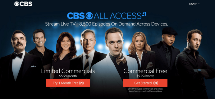 CBS All Access Streaming Video Subscription Black Friday Sale: Try a month FREE!