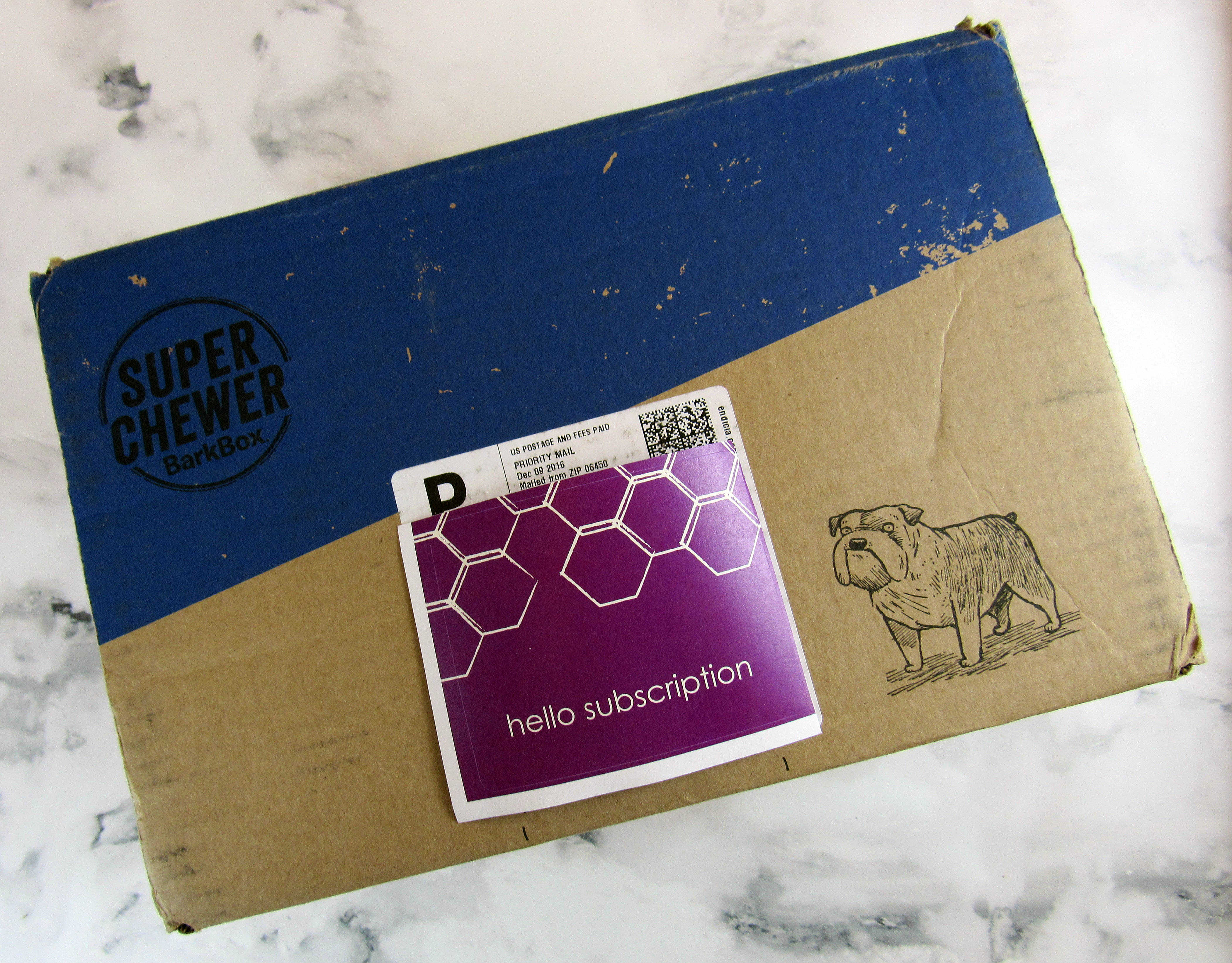 Barkbox December 2016 Subscription Box Review Super Chewer Hello