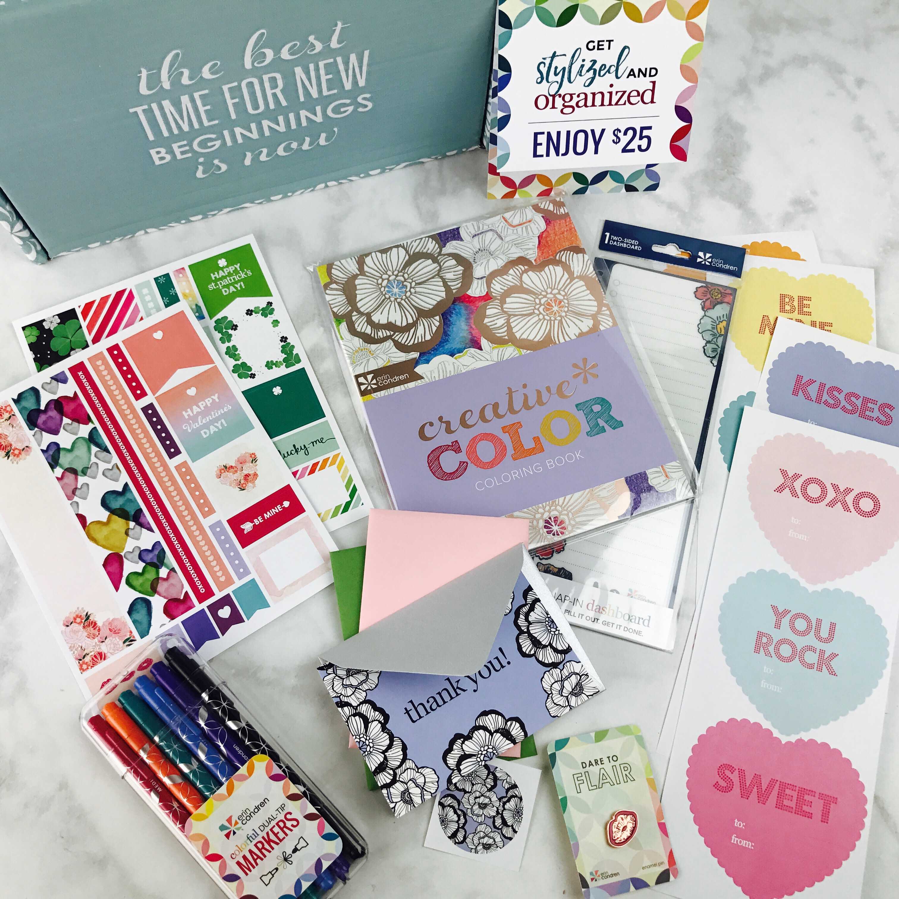 Erin Condren Seasonal Surprise Box Winter 2016 Box Review Hello