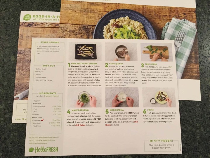 Hello Fresh Vegetarian Subscription Box Review + Coupon - March 2017 ...