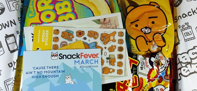 March 2017 Snack Fever Subscription Box Review + Coupon – Deluxe Box!