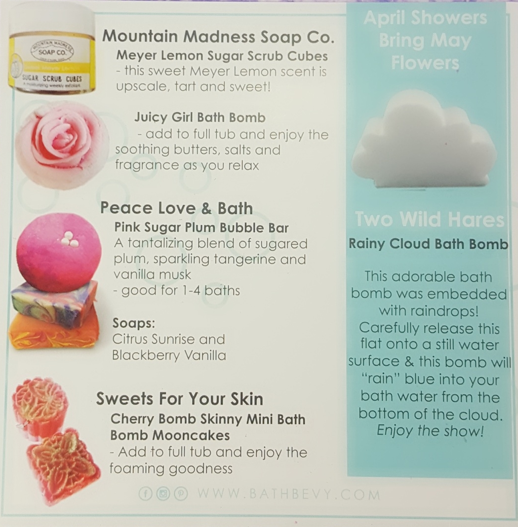 Bath Bevy April 2017 Subscription Box Review + Coupon - hello subscription