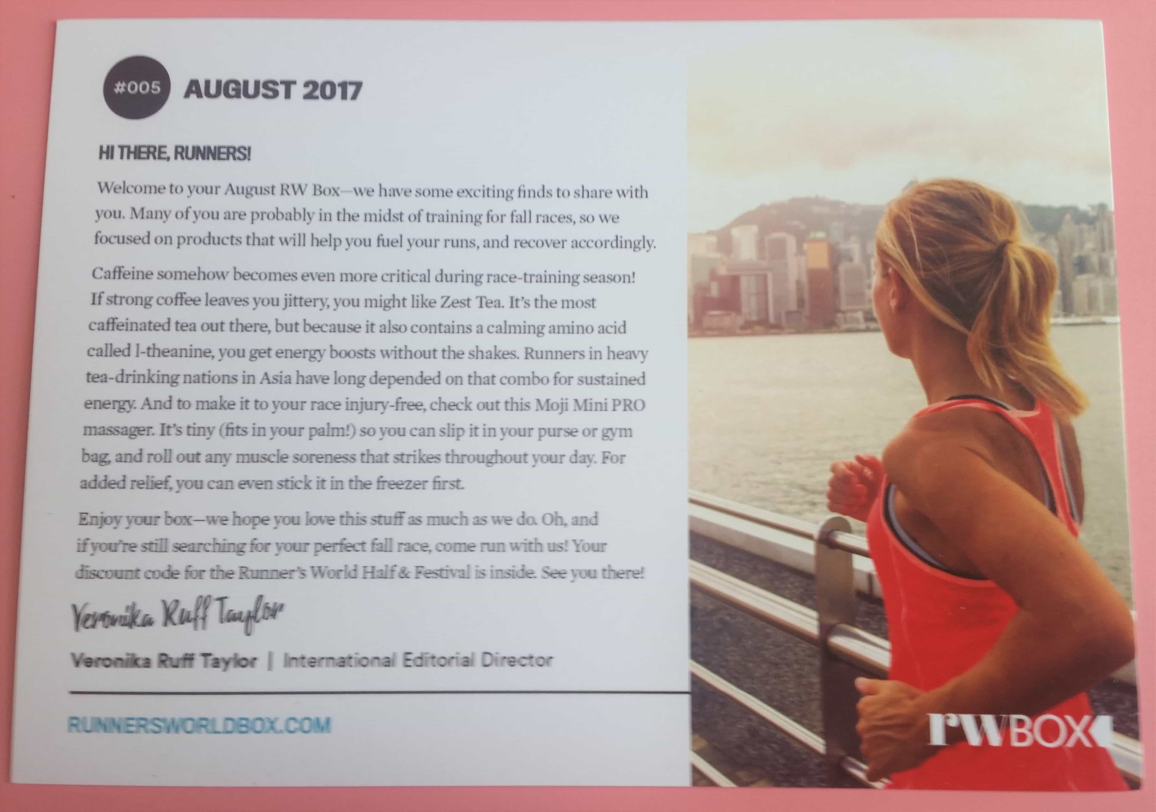 Runner's World Box Subscription Box Review August 2017 Hello