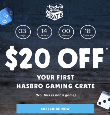 Hasbro Gaming Crate Coupon: Save $20 On First Box!