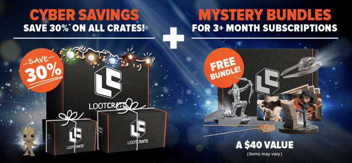 Loot Crate Black Friday Sale – 30% Off ALL Crates + Mystery Bundles for 3+ Month Subscriptions!