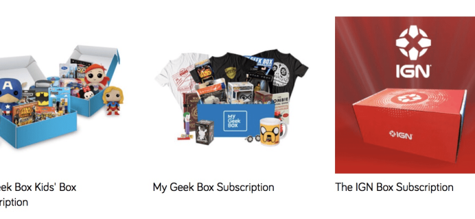 My Geek Box Black Friday Subscription Sale: First Box $10 or 15% Off!