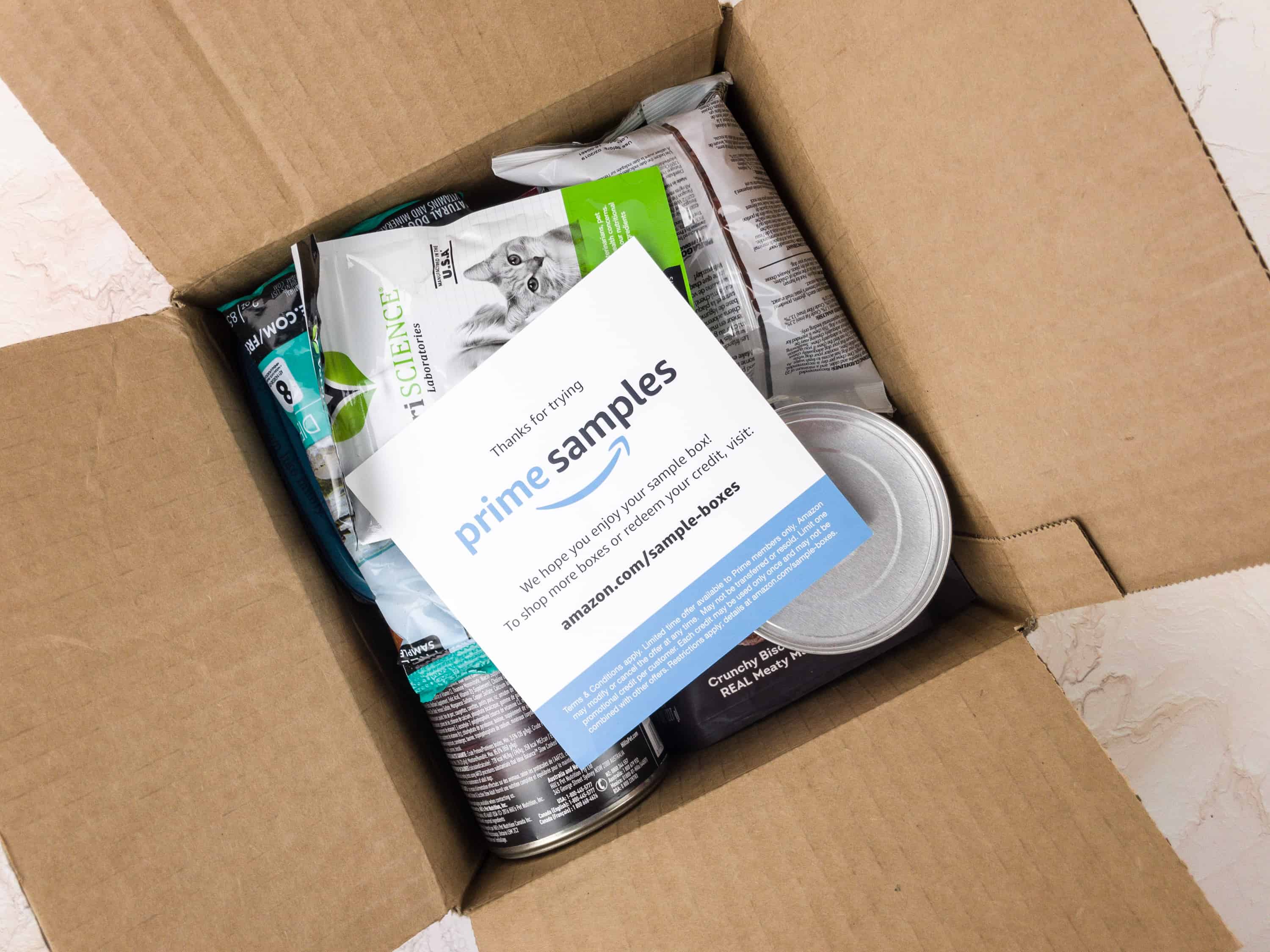 Amazon Prime Sample Box Review Dog Food and Treats Sample Box