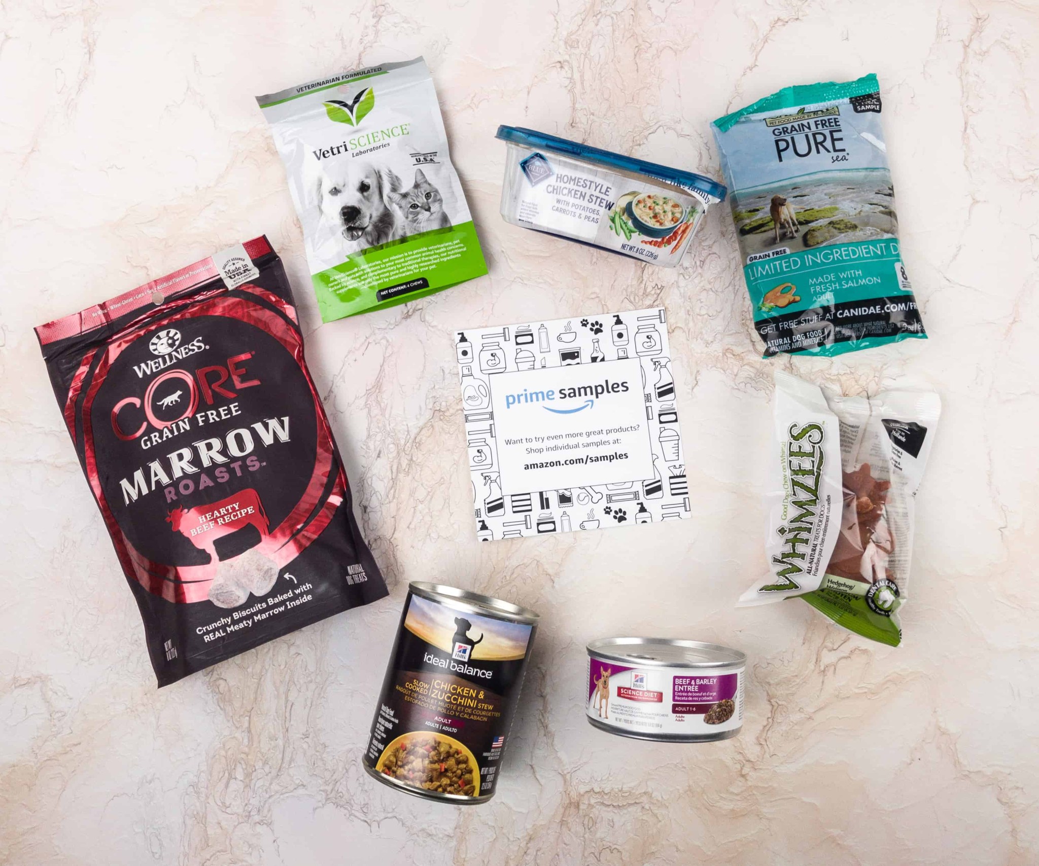 Amazon Prime Sample Box Review Dog Food and Treats Sample Box December 2017 Hello Subscription