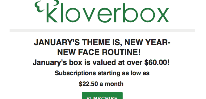 Kloverbox January 2018 Spoiler + Coupon Code