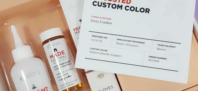 January 2018 eSalon Custom Hair Color Subscription Review + Coupon