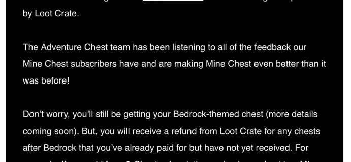 Mine Chest Is Leaving Loot Crate