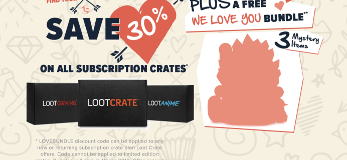 Loot Crate Valentine’s Deal: Get 30% Off Any Subscription + Free Bundle!