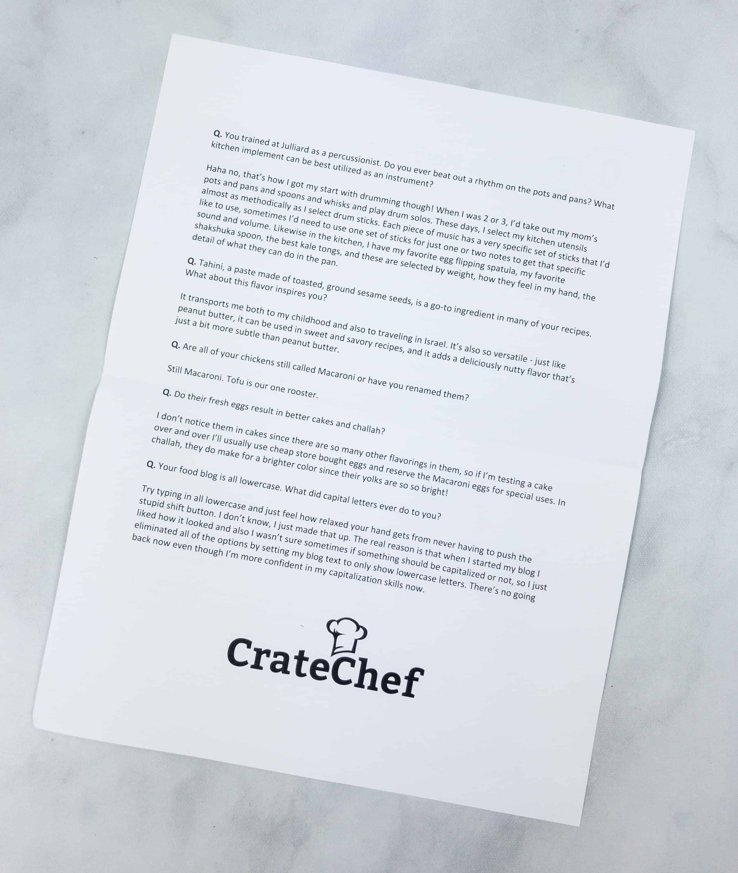 CrateChef April May 2018 Review Coupon Hello Subscription