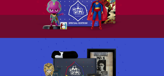 New Geek Gear Special Edition Subscription Boxes Available Now + Coupon!