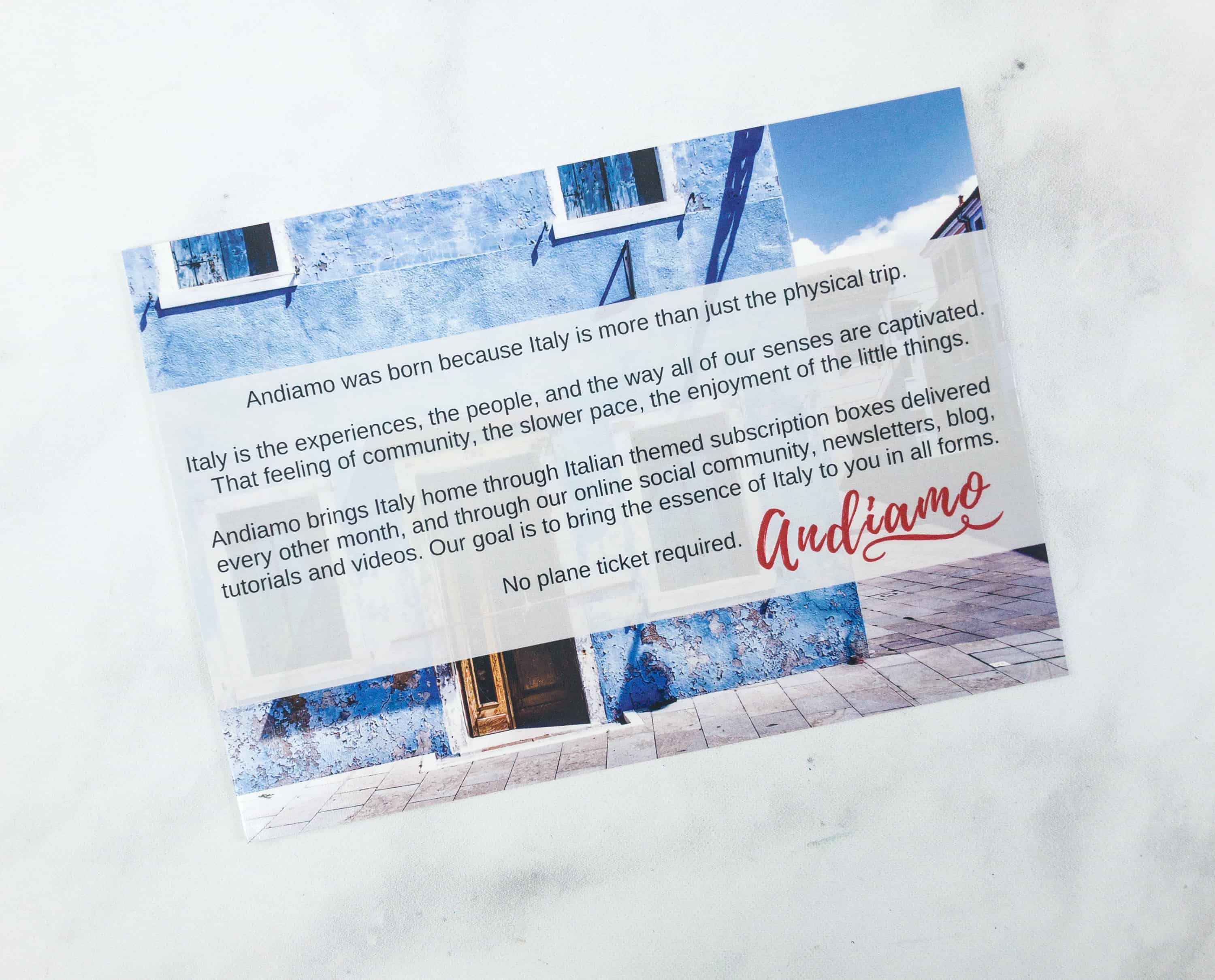 Andiamo June 18 Subscription Box Review Coupon Hello Subscription Andiamo June 18 Subscription Box Review Coupon Hello Subscription