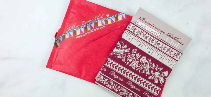 Renaissance Ribbons Ribbon Lovers’ Club July 2018 Subscription Box Review + Coupon