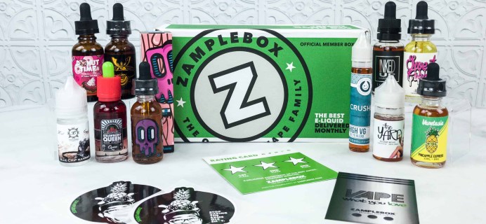 Zamplebox E-Juice July 2018 Subscription Box Review + Coupon!