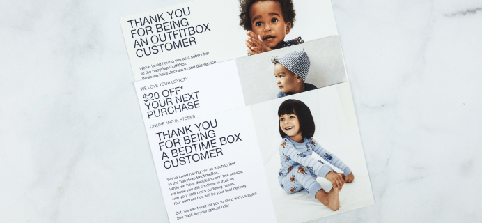 BabyGap Outfit Box & Bedtime Box Subscriptions Shutting Down