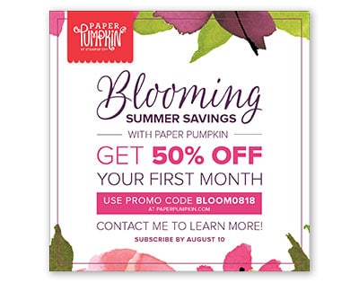 Stampin’ Up Paper Pumpkin Deal: Get 50% Off Your First Month!