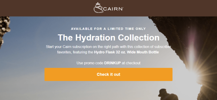 Cairn Coupon: Get The Hydration Collection As Your First Box!