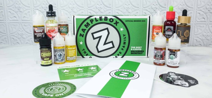 Zamplebox E-Juice August 2018 Subscription Box Review + Coupon!