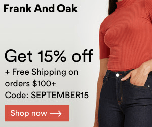 Frank And Oak September Sale: Get 15% Off + Free Shipping!