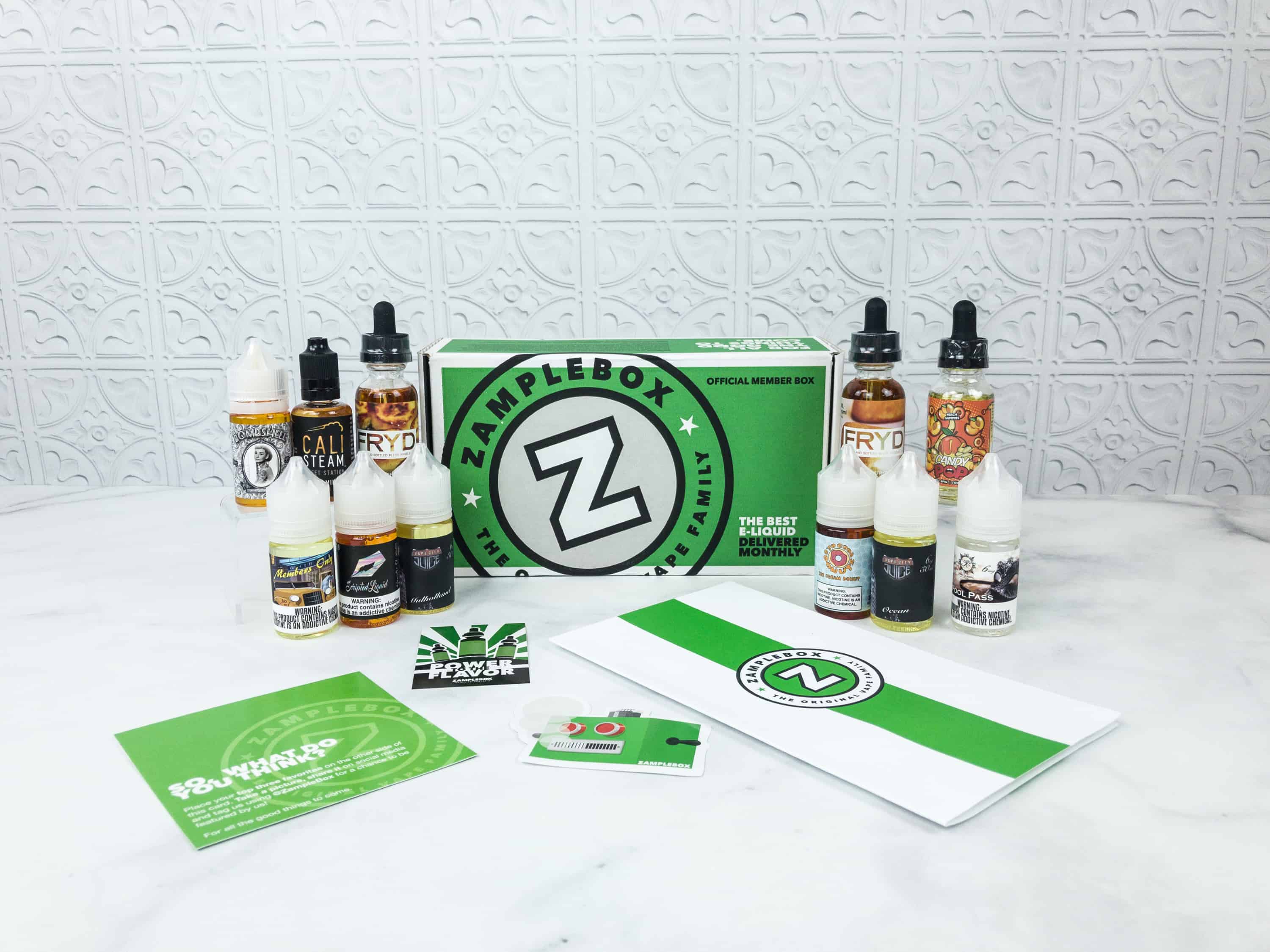 Zamplebox E Juice September 2018 Subscription Box Review Coupon